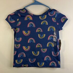 Epic Threads Girls Navy Rainbow Print Short Sleeve Tee NWT Size 6 #45